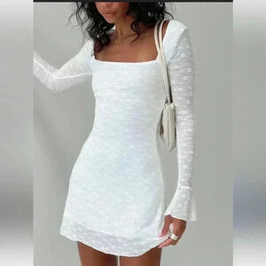 Princess Polly Elegant White Long Sleeve Dress